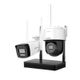 Hikvision DS-J142I/NKS424W03H - Kit compuesto por 1 cámaras IP WiFi bullet 4Mpx y un domo PT más NVS, con fuentes y cable UTP Cat5e de 1 metro.