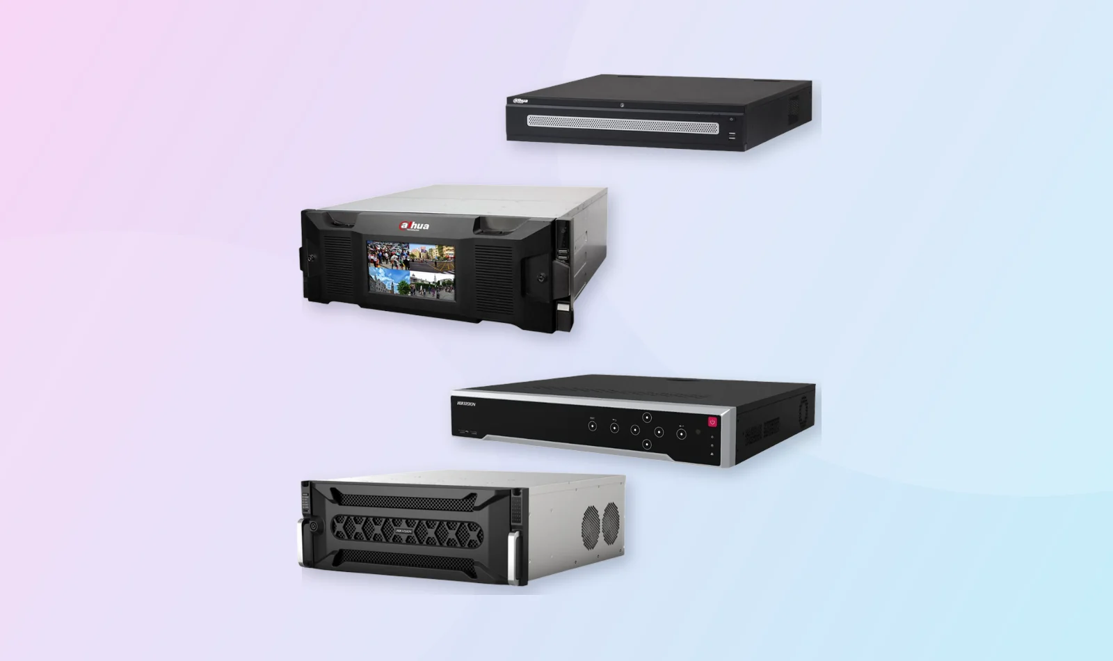 NVR línea media y enterprise - equipamiento Hikvision y Dahua